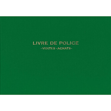 ELVE Registre Livre de police pour Bijoutiers - Ventes/achats - 21X30 200 P - vert