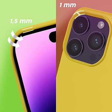 Moxie Coque pour iPhone 14 Pro Max Hybride Semi-rigide Fine Légère Intérieur Doux  jaune pas cher