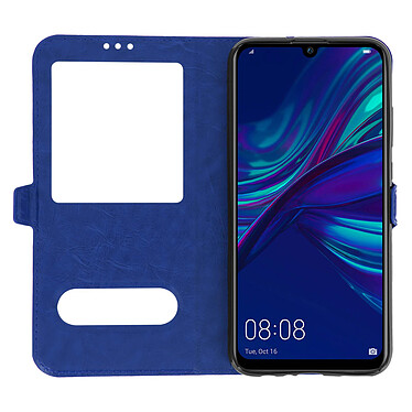Avizar Housse Huawei P Smart 2019/2020/Honor 10 Lite Double Fenêtre Coque Silicone bleu pas cher