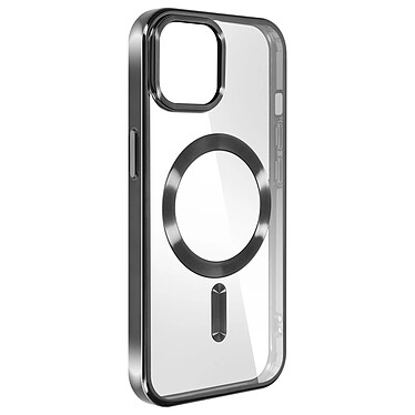 Coque MagSafe Transparente Contour Noir pour iPhone 15 Plus Swissten Metallic