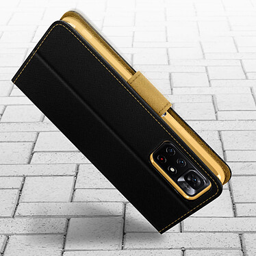 Avis Avizar Étui pour Xiaomi Poco M4 Pro 5G et Redmi Note 11S 5G Simili Cuir Bicolore Portefeuille Fonction Support Vidéo  Noir et Or