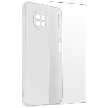 Avizar Coque pour Xiaomi Redmi Note 9T 5G Souple et Film Verre Trempé Dureté 9H Transparent