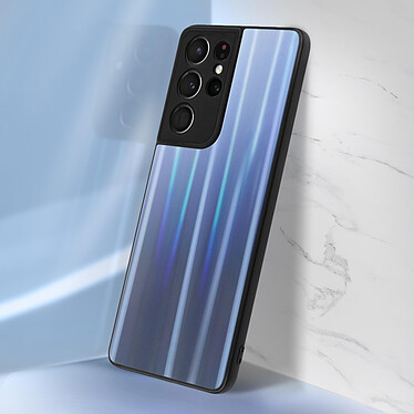 Acheter Avizar Coque Samsung Galaxy S21 Ultra Bi-matière Holographique Brillant Fine Bleu nuit