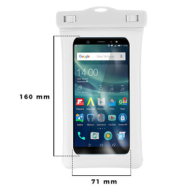 Avizar Pochette Smartphone Housse Waterproof Protection IP68 100% Tactile - Blanc pas cher