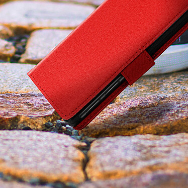 Acheter Avizar Étui pour Smartphone 5,31 à 5,8 Pouces Tissu Denim Portefeuille Coulissant  rouge