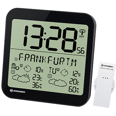 Bresser Horloge Noire Avec Grand écran Lcd Et Prévisions Météos Sur 4 Jours BRE_7001900-BK