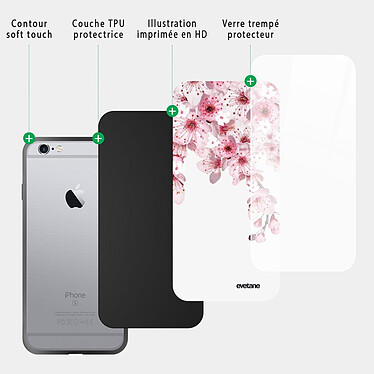 Acheter Evetane Coque iPhone 6/6s Coque Soft Touch Glossy Cerisier Design