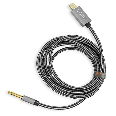 LinQ Câble USB Mâle vers Jack 6.35mm Mâle Son de Qualité Nylon Tressé 3m  Gris