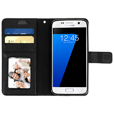 Avis Avizar Housse Etui Folio Portefeuille Noir Samsung Galaxy S7 - Fonction Support