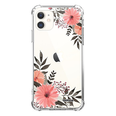 Evetane Coque iPhone 11 anti-choc souple angles renforcés transparente Motif Fleurs roses