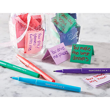 PAPER MATE Blister de 12 stylos-feutres paper mate flair carnaval coloris assortis pas cher
