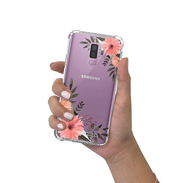 Evetane Coque Samsung Galaxy S9 Plus anti-choc souple angles renforcés transparente Motif Fleurs roses pas cher