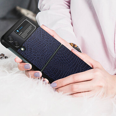 Avis Avizar Coque Samsung Galaxy Z Flip 3 Rigide Design écailles de serpent - bleu