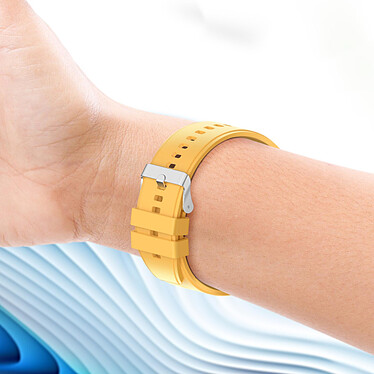 Acheter Avizar Bracelet pour Huawei Watch GT Runner Silicone Renforcé Boucle Argentée Jaune