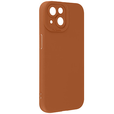 Avizar Coque pour iPhone 15 Plus Silicone Mat Protection Caméra Marron Clair