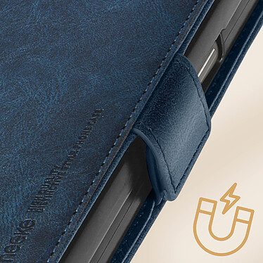 Acheter Avizar Coque Clapet pour Samsung Z Fold 5 Portefeuille Anti RFID Vintage bleu nuit