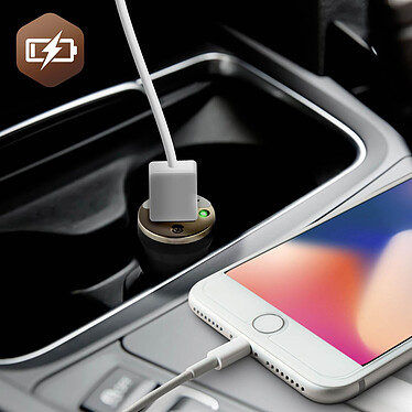 Avis Avizar Chargeur voiture Smartphone Allume-cigare Port USB Indicateur LED - Noir