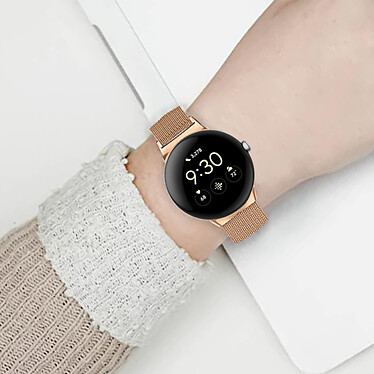 Avizar Bracelet pour Google Pixel Watch Acier Inoxydable Milanais Magnétique  Rose Gold pas cher