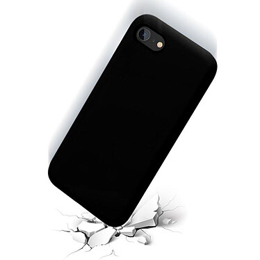 Evetane Lot de 2 Coques iPhone 7/8/ SE 2020/ SE 2022 transparente Motif et Noire Antichoc Silicone + 2 Vitres en verre trempé Protection écran pas cher