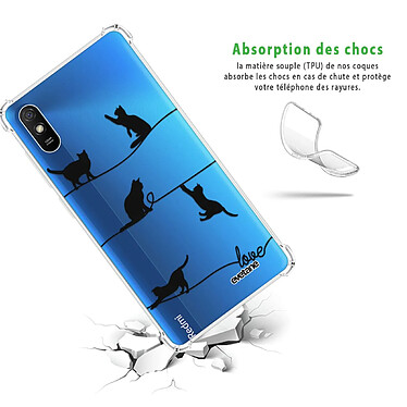 Avis Evetane Coque Xiaomi Redmi 9A anti-choc souple angles renforcés transparente Motif Chat Lignes