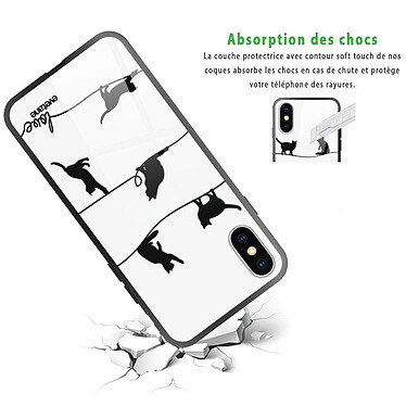 Avis Evetane Coque iPhone X/Xs Coque Soft Touch Glossy Chat Lignes Design