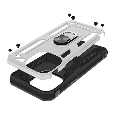 Avizar Coque pour iPhone 15 Pro Max Antichoc Hybride Bague Support Magnétique  Argent pas cher