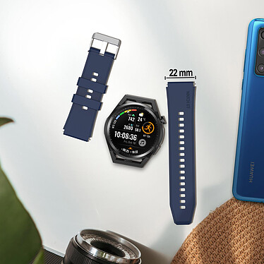 Avizar Bracelet pour Huawei Watch GT Runner Renforcé Boucle Argentée Bleu Nuit pas cher