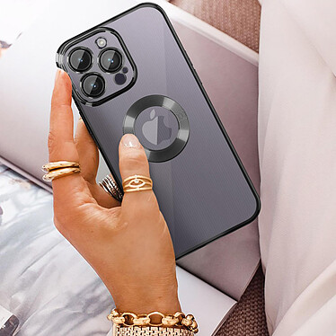 Acheter Avizar Coque iPhone 14 Pro Max Silicone Souple Bloc Caméra Couvert  Transparent Contour noir Chromé