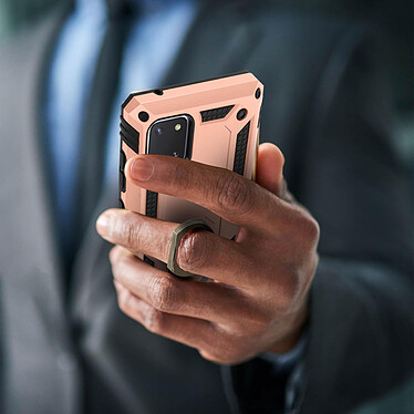 Avis Avizar Coque Samsung Galaxy Note 10 Lite Antichoc Bi-matière Bague Support rose gold