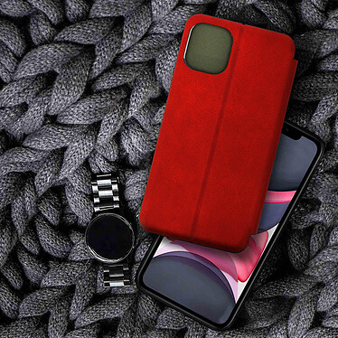 Avis Avizar Étui Apple iPhone 11 Housse Simili-Cuir Clapet Porte-carte Support Vidéo Rouge