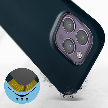 Avis Avizar Coque pour iPhone 14 Pro Silicone Semi-rigide Finition Soft-touch Fine  bleu nuit