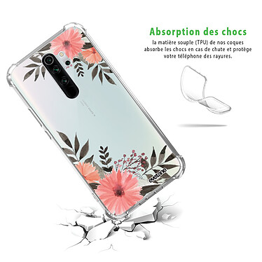 Avis Evetane Coque Xiaomi Redmi Note 8 Pro anti-choc souple angles renforcés transparente Motif Fleurs roses