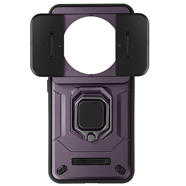 Avizar Coque pour Xiaomi 14 Ultra Bague Support Cache Caméra Coulissant Violet Foncé