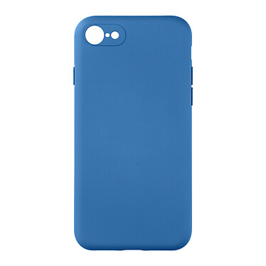 Avizar Coque iPhone SE 2022 / 2020 et 8 / 7 Silicone Semi-rigide Soft Touch bleu nuit