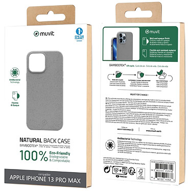 Acheter Muvit Coque pour iPhone 13 Pro Max Bambootek Antibactérienne Blanc