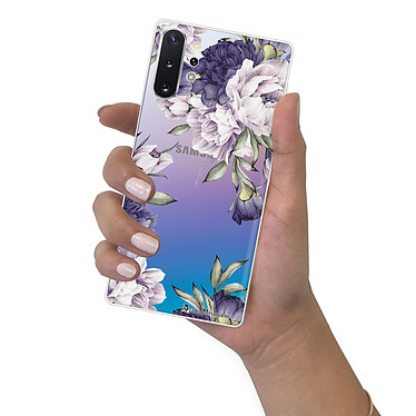 LaCoqueFrançaise Coque Samsung Galaxy Note 10 Plus 360 intégrale transparente Motif Pivoines Violettes Tendance pas cher