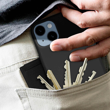 Avizar Coque pour iPhone 14 Silicone Semi-rigide Finition Soft-touch Fine  noir pas cher