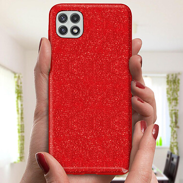 Acheter Avizar Coque Samsung Galaxy A22 Paillette Amovible Silicone Semi-rigide rouge