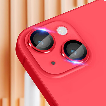 Avis Avizar Film caméra pour iPhone 14 et 14 Plus Verre trempé 9H 0.4mm  Transparent Contour rouge