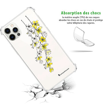 Avis LaCoqueFrançaise Coque iPhone 12/12 Pro Silicone antichocs Solides coins renforcés  transparente Motif Fleurs Cerisiers