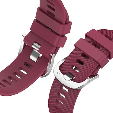 Avis Avizar Bracelet pour Samsung Galaxy Watch Active 2 40mm Silicone Texturé Bordeaux