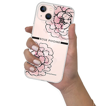 LaCoqueFrançaise Coque iPhone 13 silicone transparente Motif Rose Pivoine ultra resistant pas cher