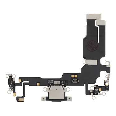 Clappio Connecteur de Charge pour Apple iPhone 15, Port USB C + Microphone Noir