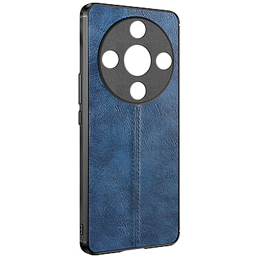 Avizar Coque pour Honor Magic 6 Lite 5G Bi-matière Aspect Cuir Cowhide Cover Bleu Nuit