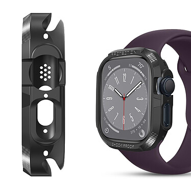 Avizar Coque pour Apple Watch 8 7 45mm et 6 5 4 2 44mm et 3 2 1 45mm Fibre de Carbone  noir pas cher