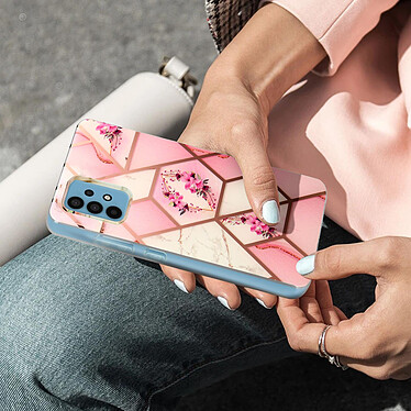 Acheter Avizar Coque Samsung Galaxy A32 Motif géométrique avec Cordon Amovible rose