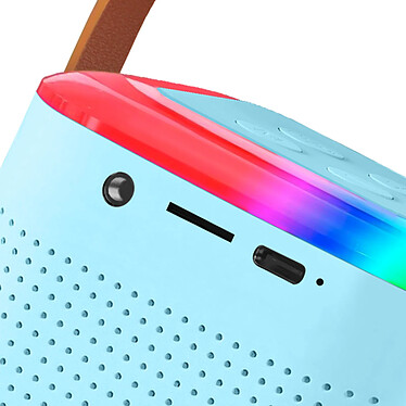 Acheter Avizar Mini Enceinte Bluetooth LED avec Micro Sans Fil Kit Karaoke Portable Bleu Pâle