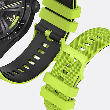 Acheter Avizar Bracelet pour Huawei Watch GT3 46mm Silicone BiColore Texturé Vert Citron / Noir