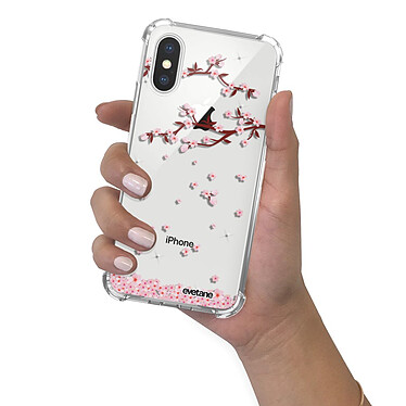 Evetane Coque iPhone X/Xs anti-choc souple angles renforcés transparente Motif Chute De Fleurs pas cher