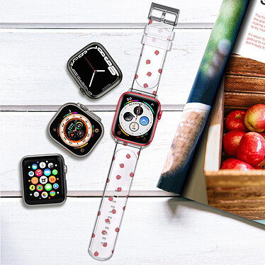 Avizar Bracelet pour Apple Watch 41mm / 40mm / 38 mm Souple Transparent à Motif Pomme pas cher